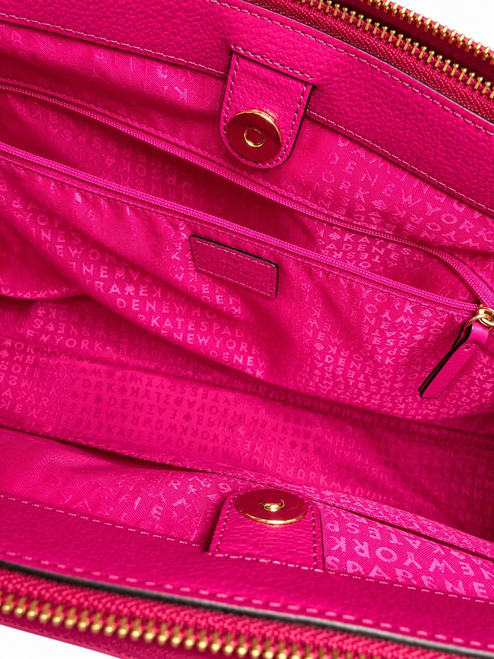Kate Spade New York Hot Pink Leather Triple Compartment Satchel - Picture 15 of 15